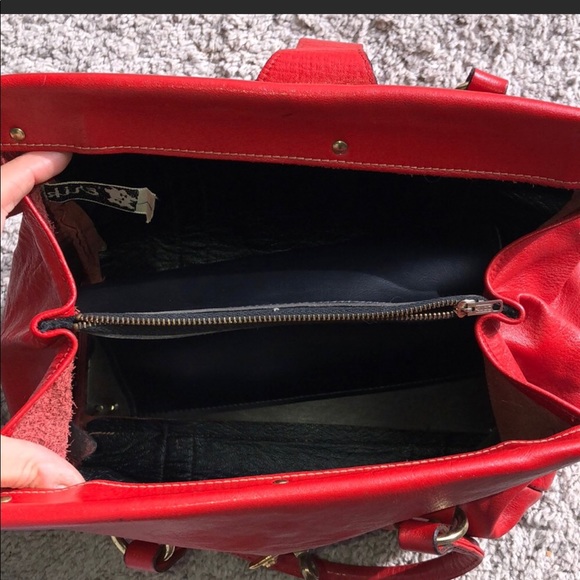 HLP by Erik Red leather bag. - Picture 6 of 8